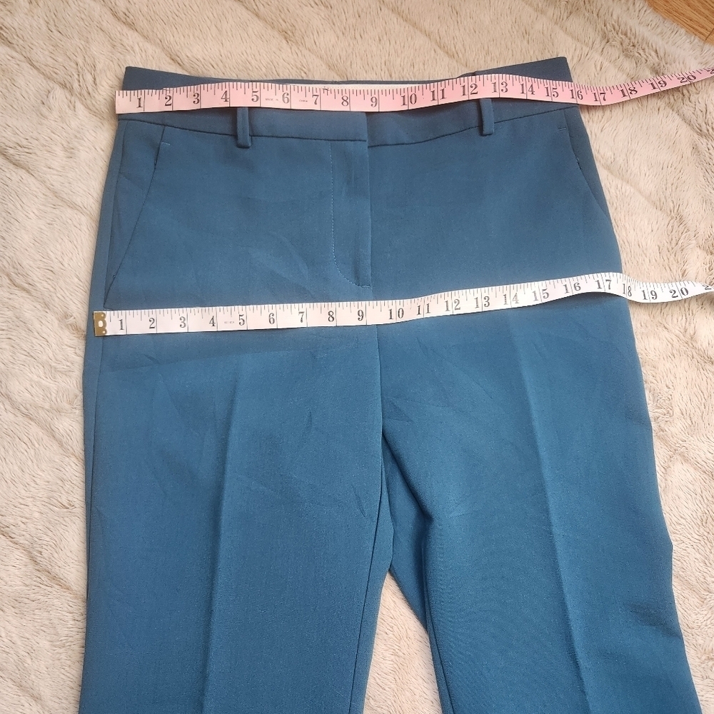Dress pants Trouser Mid-rise Flared silhouette Teal color Pockets ANN TAYLOR NWT - Picture 11 of 16